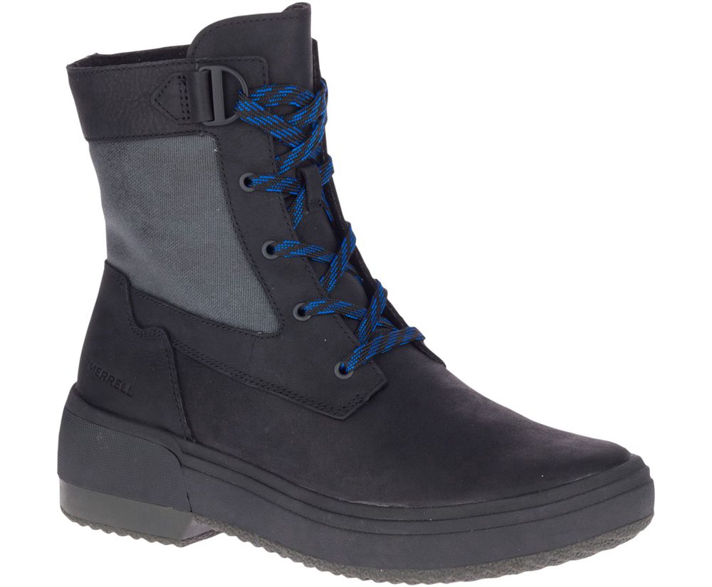 Merrell Boots Black - Haven Mid Lace Waterproof - Womens 28LUBWTZG